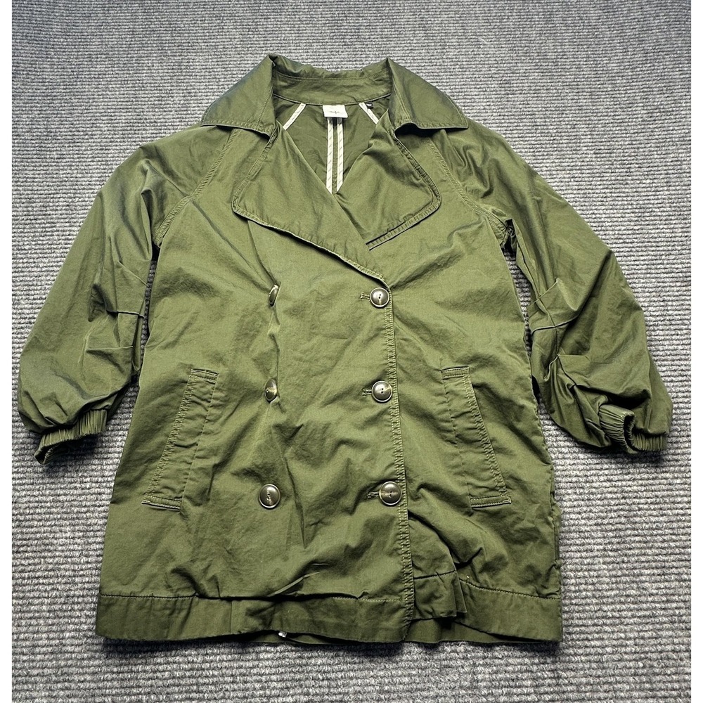 CAbi Jacket Womens‎ Small Green Military Button Front 3/4 Sleeve Style 5476